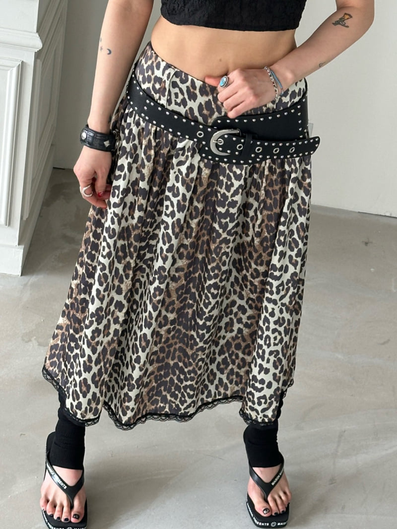 Chavi - Korean Women Fashion - #vintageinspired - Leopard Satin Skirt - 7