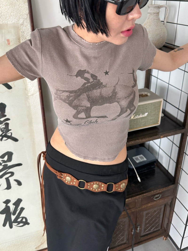 Chavi - Korean Women Fashion - #vintageinspired - Cowboy Tee - 6