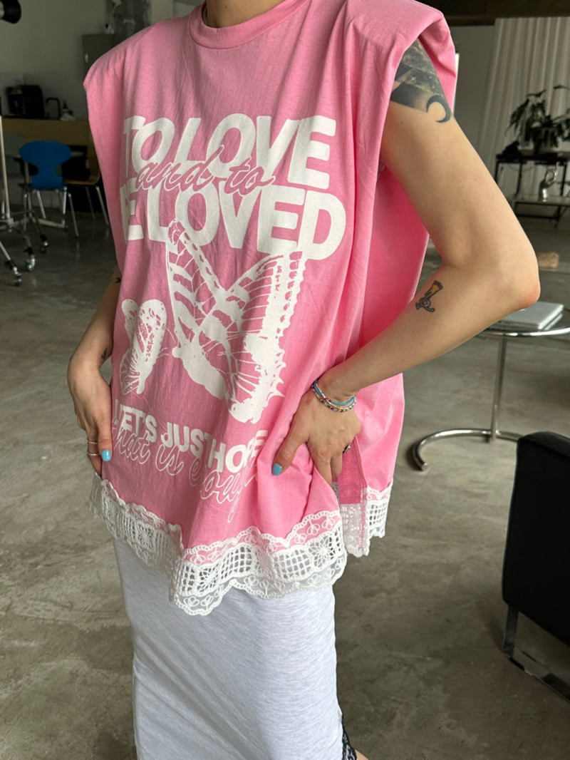 Chavi - Korean Women Fashion - #vintageinspired - Butterfly Box Sleeveless Tee