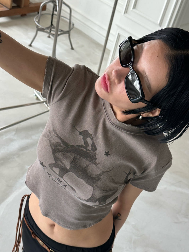 Chavi - Korean Women Fashion - #vintagekidsstyle - Cowboy Tee - 7
