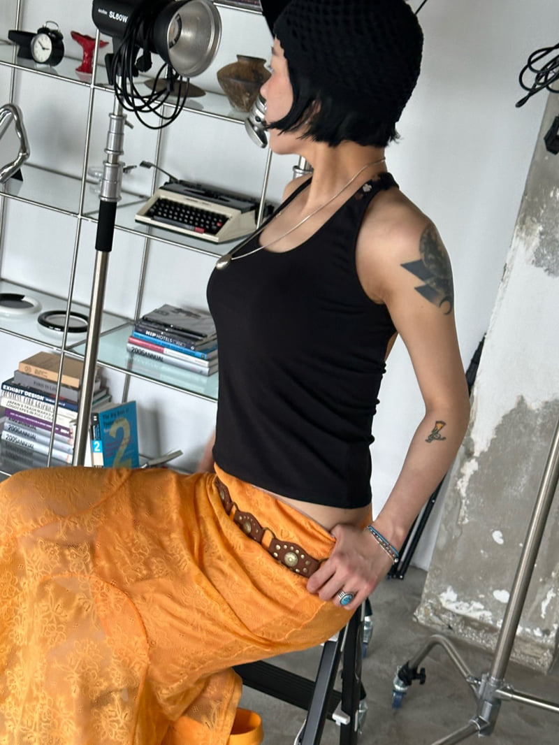 Chavi - Korean Women Fashion - #vintageinspired - Halter Sleeveless Tee - 4