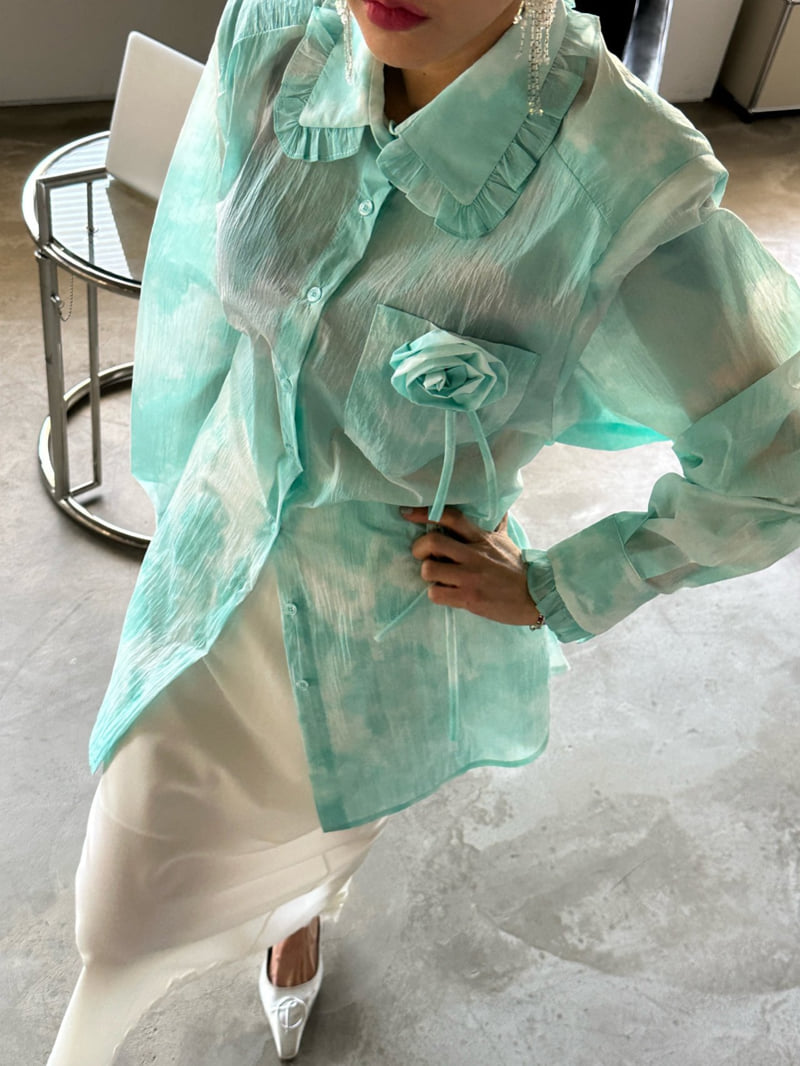 Chavi - Korean Women Fashion - #womensfashion - Water Dyeing Shirt - 11