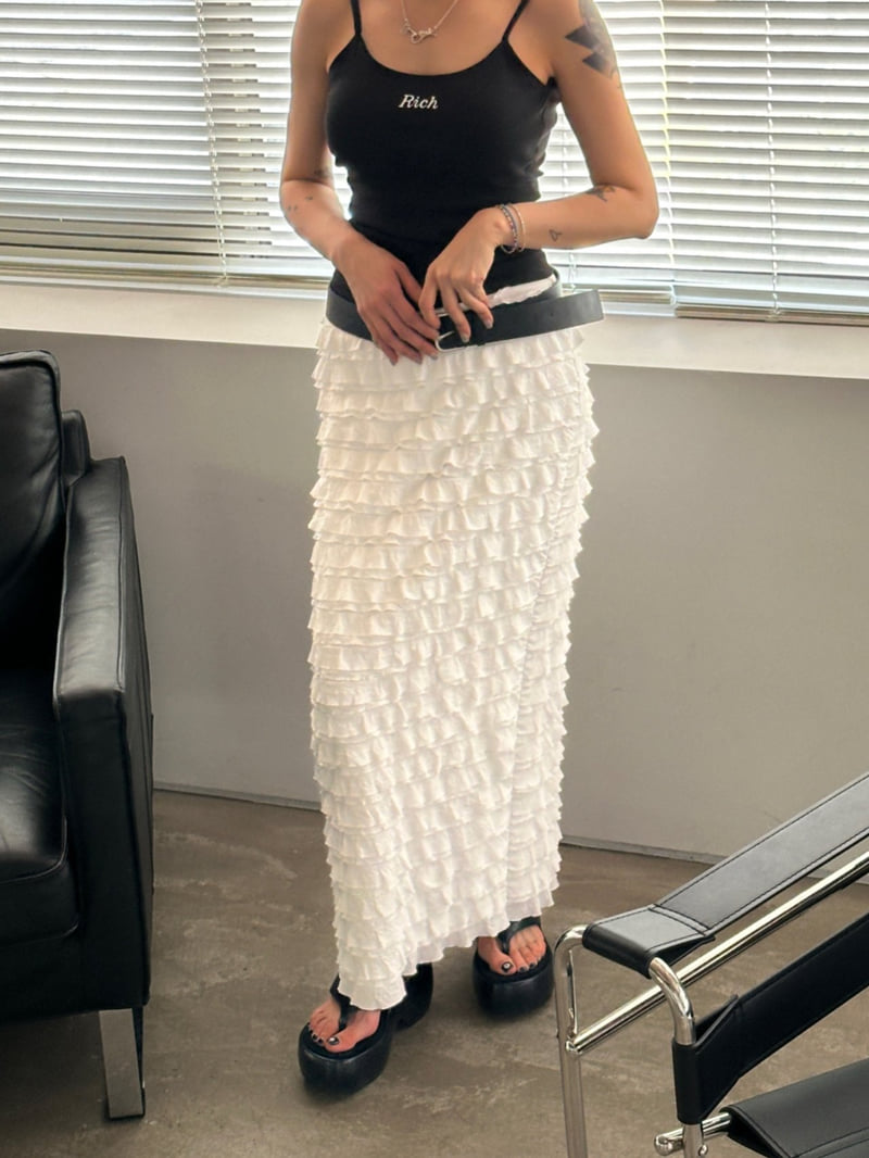 Chavi - Korean Women Fashion - #momslook - Ruffle Cut Skirt - 4