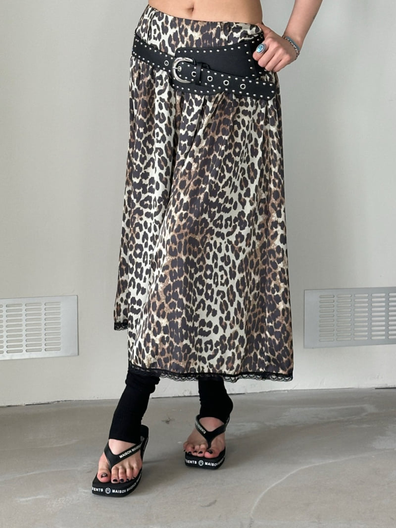 Chavi - Korean Women Fashion - #womensfashion - Leopard Satin Skirt - 6