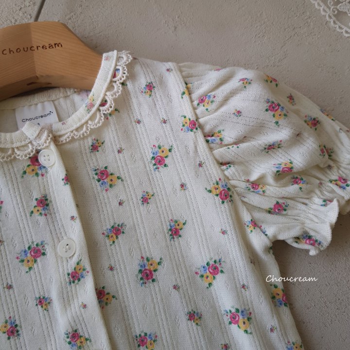 Choucream - Korean Baby Fashion - #babyoutfit - Rose Puff Cardigan - 5