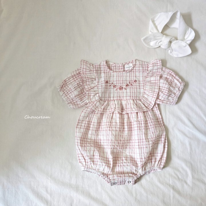 Choucream - Korean Baby Fashion - #onlinebabyboutique - Check Frill Suit - 3