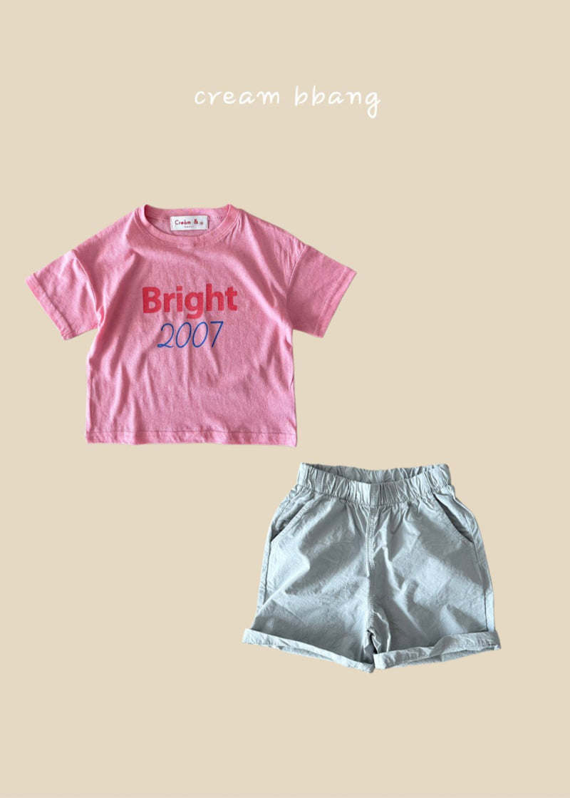 Cream Bbang - Korean Children Fashion - #kidsshorts - Bright Single Tee - 9