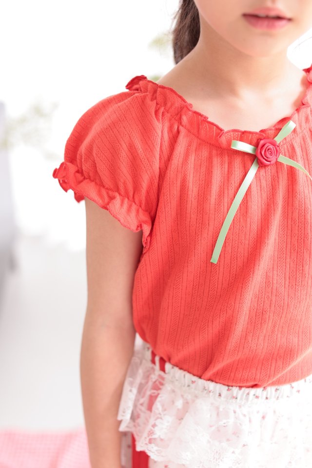 Dalla - Korean Children Fashion - #kidsshorts - Shoulder Rose Tee - 6