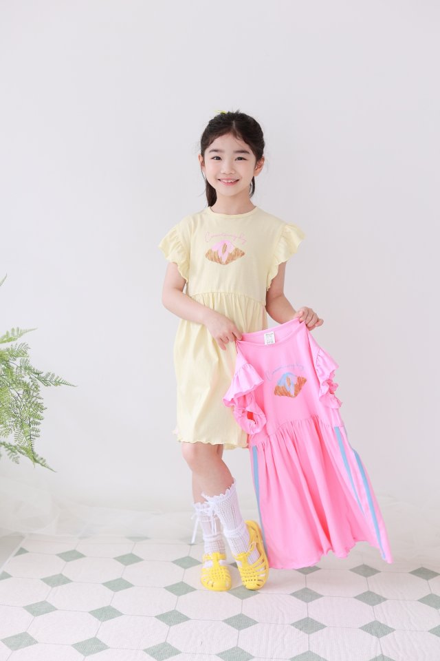 Dalla - Korean Children Fashion - #kidsstore - Croissant One-piece