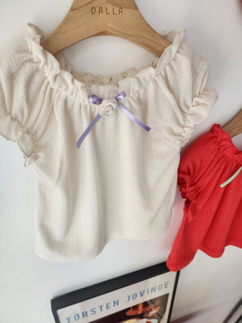 Dalla - Korean Children Fashion - #minifashionista - Shoulder Rose Tee - 12