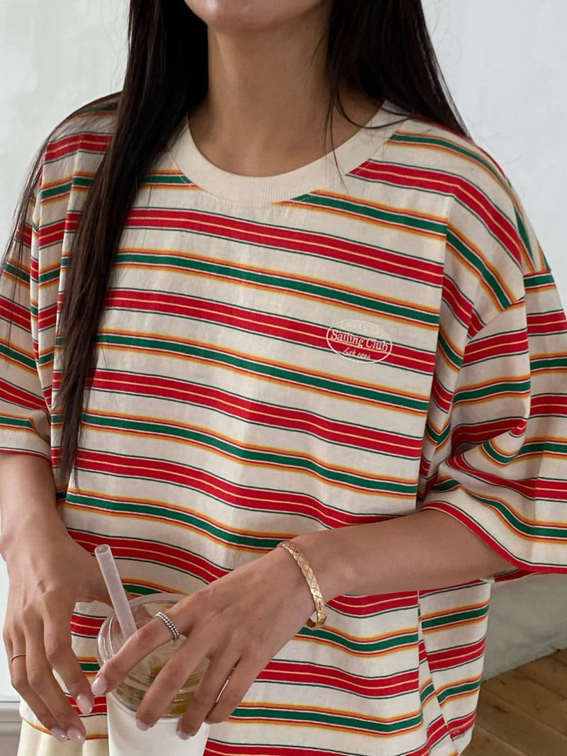 Diana - Korean Women Fashion - #momslook - Sailing Stripe Tee - 11