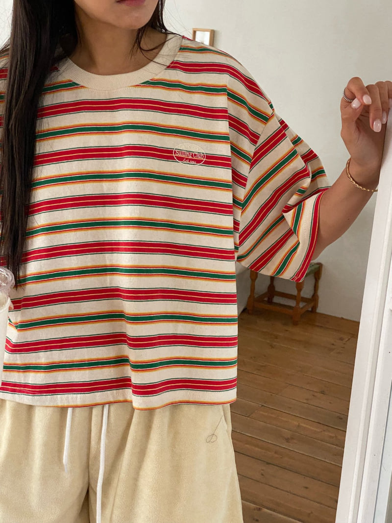 Diana - Korean Women Fashion - #momslook - Sailing Stripe Tee - 9