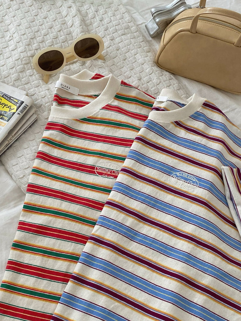 Diana - Korean Women Fashion - #womensfashion - Sailing Stripe Tee - 12