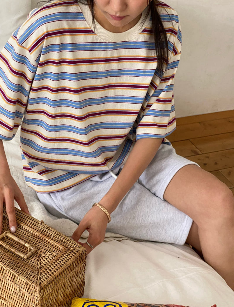 Diana - Korean Women Fashion - #momslook - Sailing Stripe Tee - 4