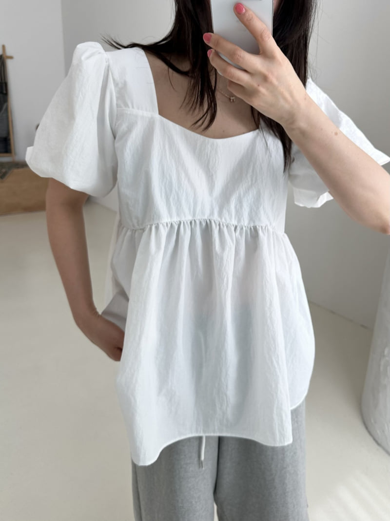 Dress U - Korean Women Fashion - #momslook - Crisp Puff Blouse - 3