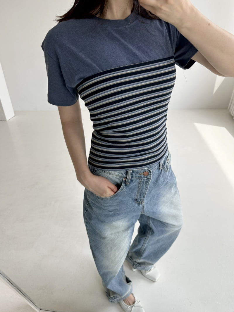 Dress U - Korean Women Fashion - #momslook - Striped Crop Top - 3