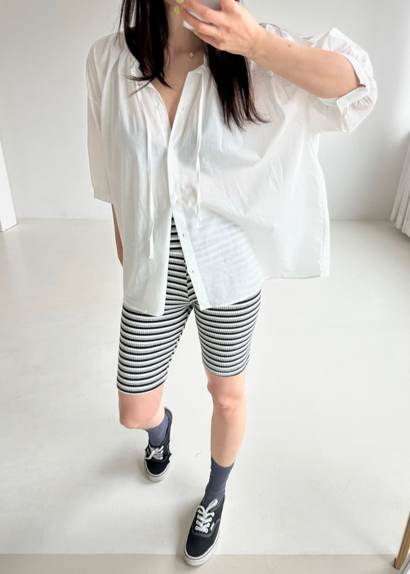 Dress U - Korean Women Fashion - #womensfashion - Striped Biker Shorts - 4