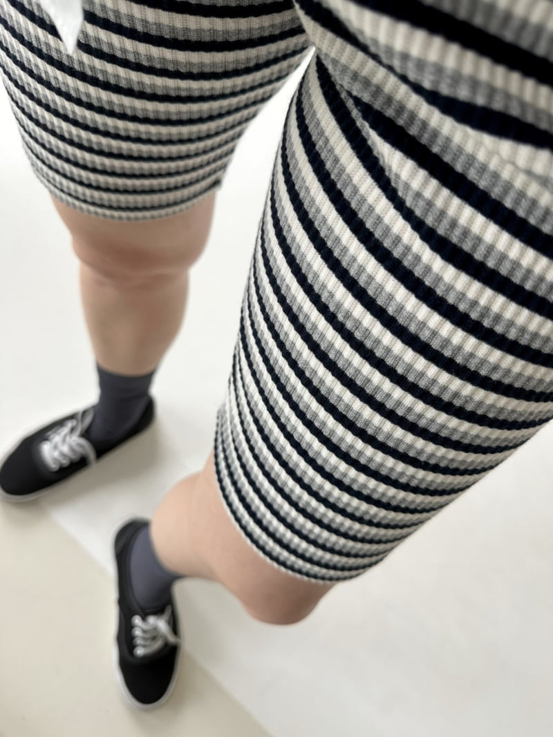 Dress U - Korean Women Fashion - #momslook - Striped Biker Shorts - 6