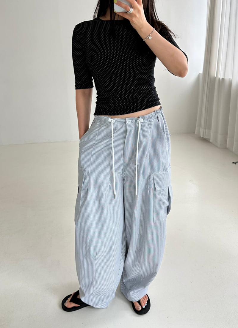 Dress U - Korean Women Fashion - #momslook - Striped Cargo Pants