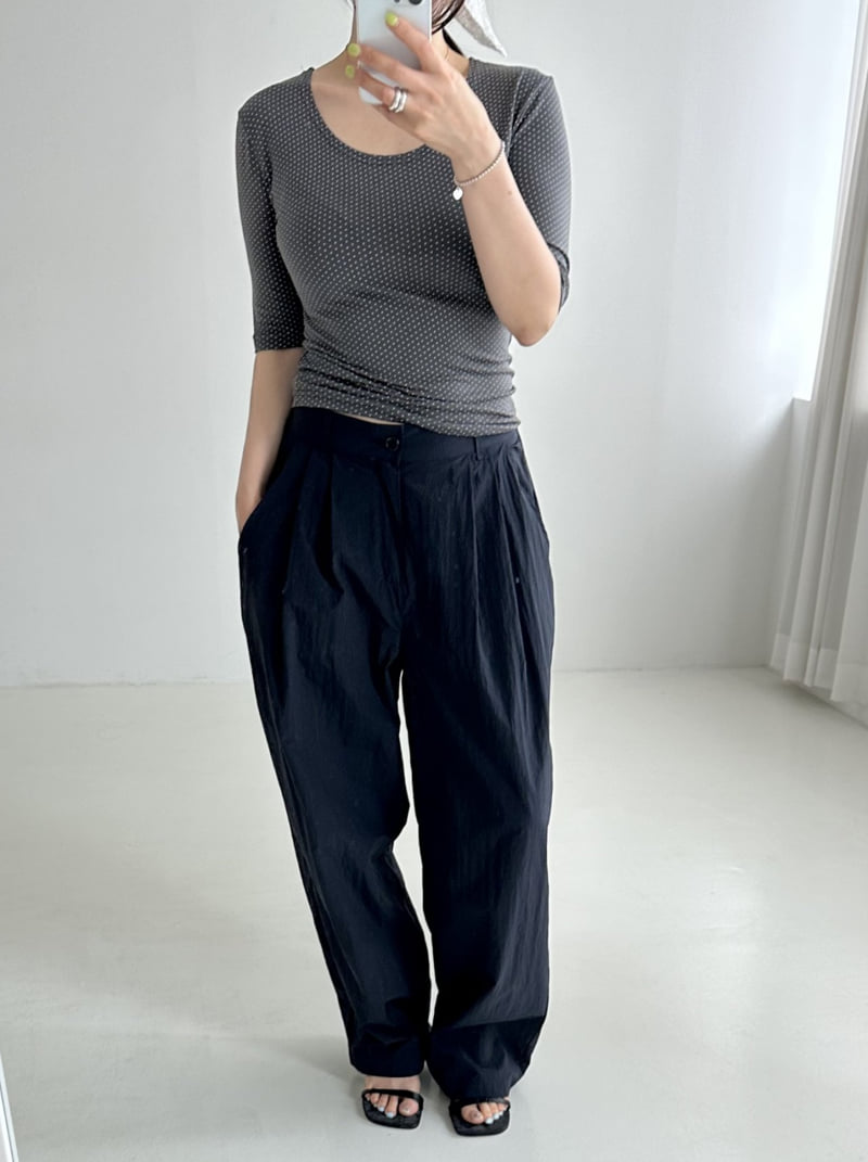 Dress U - Korean Women Fashion - #momslook - Dot Stretch Tee - 11