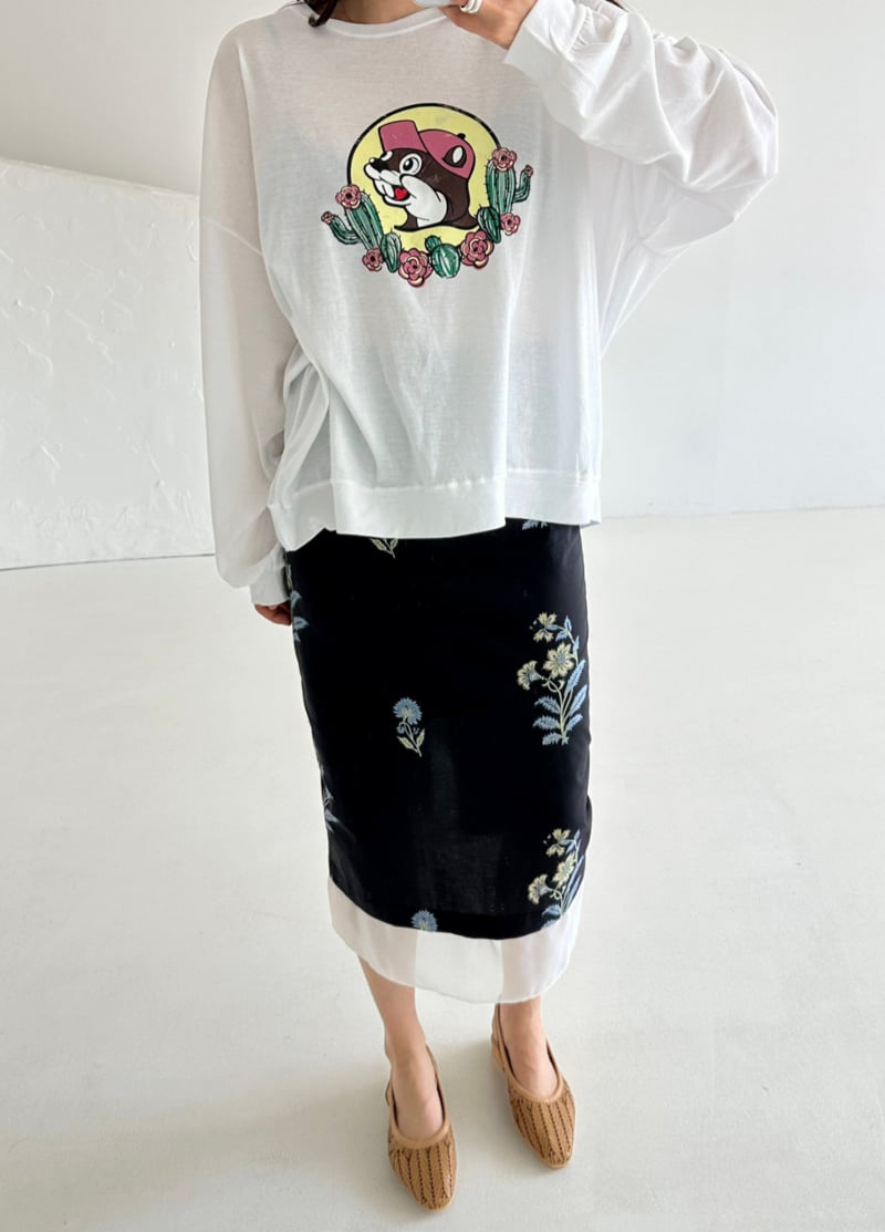 Dress U - Korean Women Fashion - #momslook - Squirrel Print Tee - 7