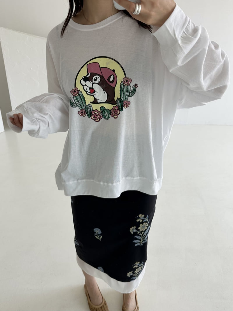 Dress U - Korean Women Fashion - #momslook - Squirrel Print Tee - 9