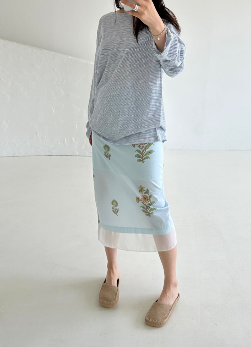 Dress U - Korean Women Fashion - #momslook - Floral Chiffon Skirt - 10