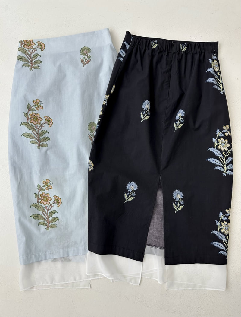 Dress U - Korean Women Fashion - #momslook - Floral Chiffon Skirt - 8