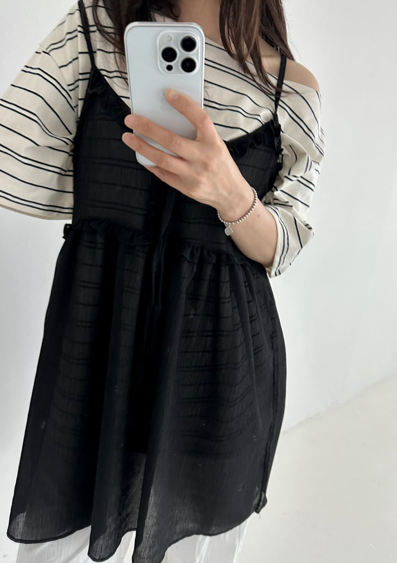 Dress U - Korean Women Fashion - #momslook - Layered Shirring One-Piece - 10