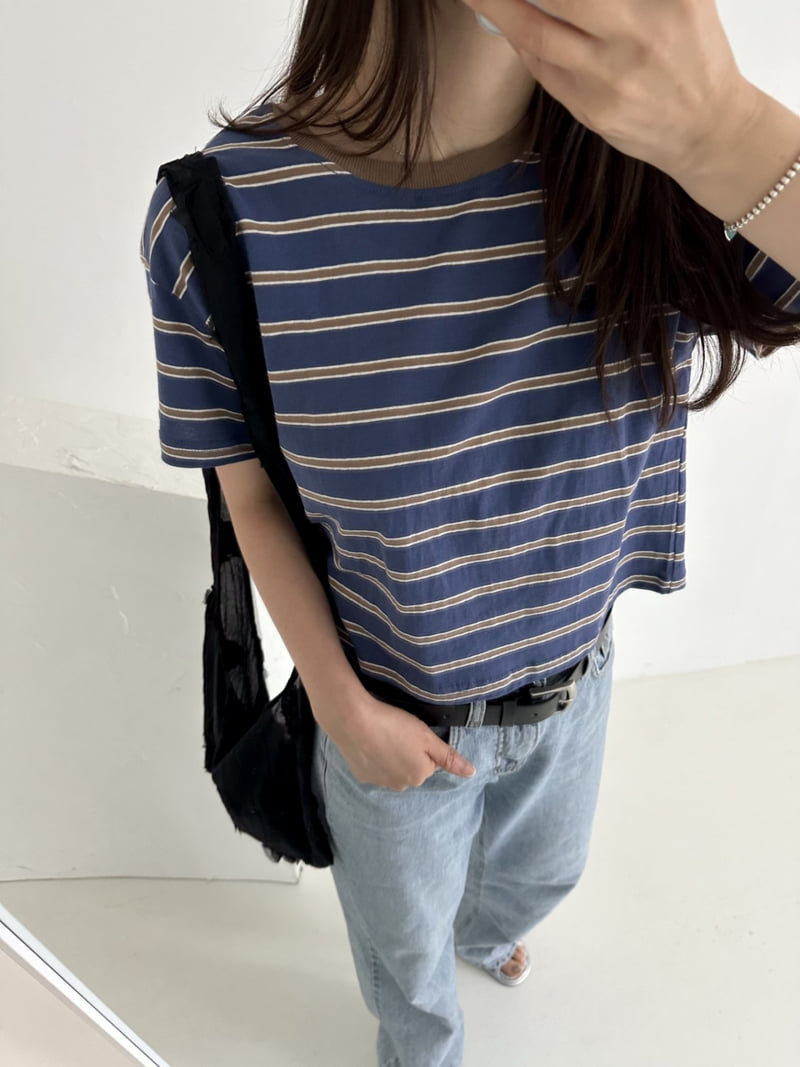 Dress U - Korean Women Fashion - #momslook - Color Collar Tee - 12