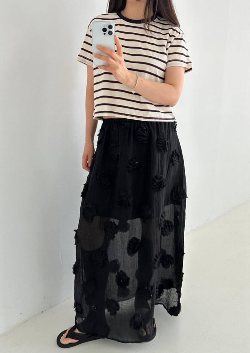 Dress U - Korean Women Fashion - #momslook - Embroidered Flower Skirt - 7