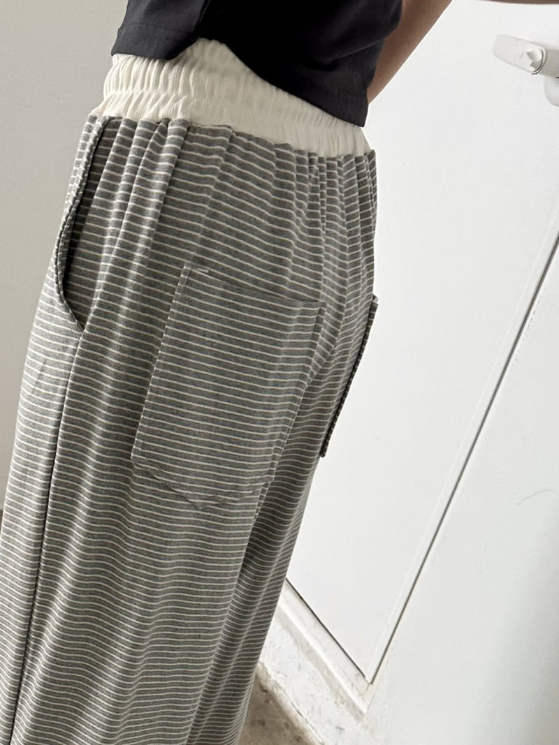 Dress U - Korean Women Fashion - #momslook - Striped Washed Pants - 11