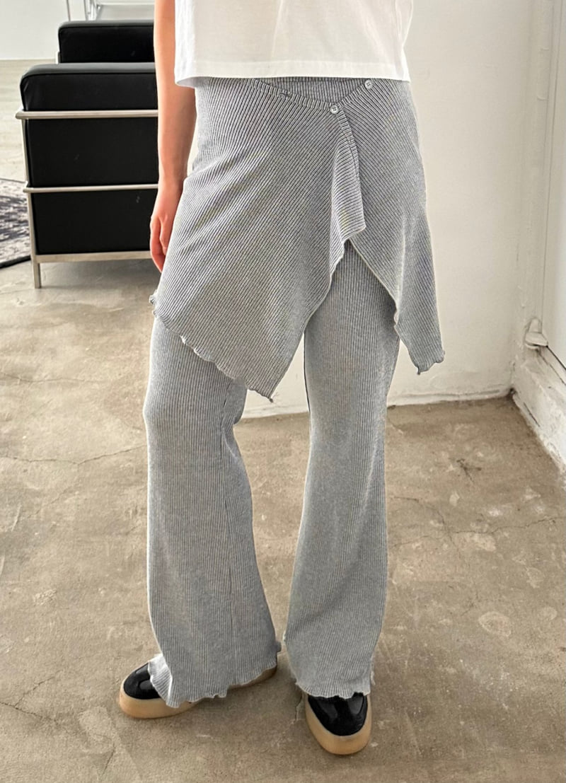 Dress U - Korean Women Fashion - #momslook - Layered Wrap Bootcut Set - 8