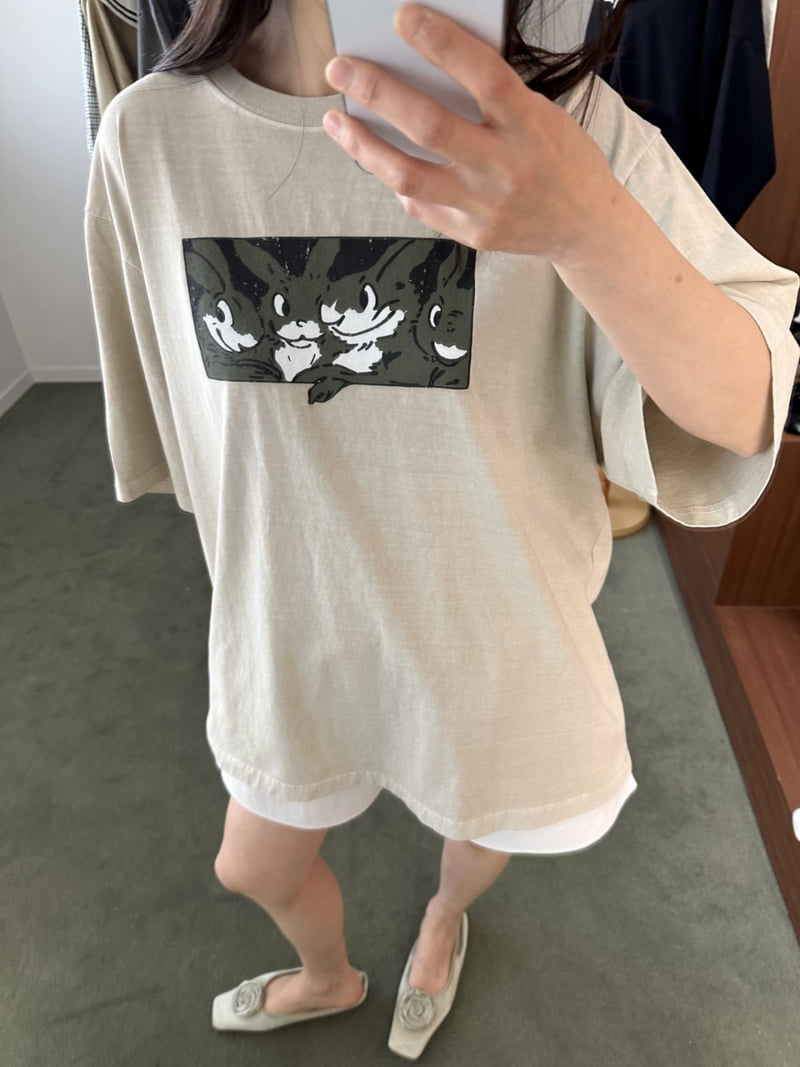 Dress U - Korean Women Fashion - #momslook - Pigment Rabbit Tee - 8