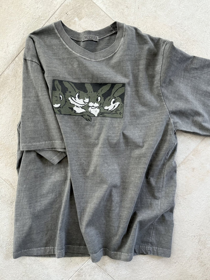 Dress U - Korean Women Fashion - #shopsmall - Pigment Rabbit Tee