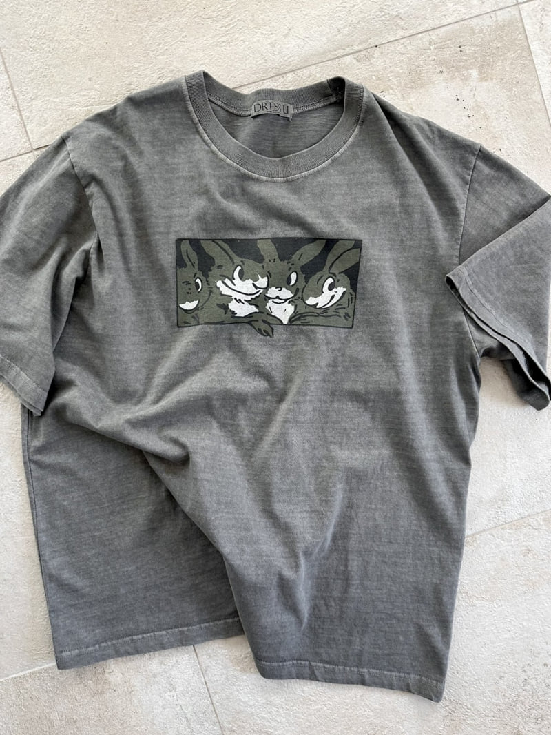 Dress U - Korean Women Fashion - #thatsdarling - Pigment Rabbit Tee - 2