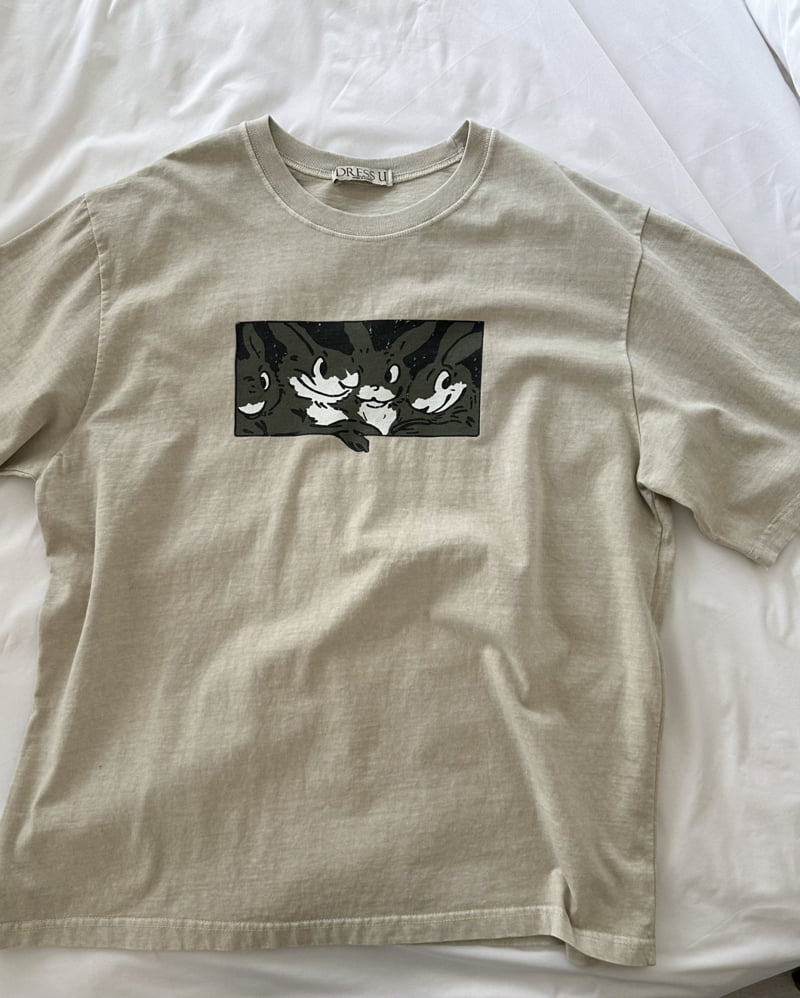Dress U - Korean Women Fashion - #thelittlethings - Pigment Rabbit Tee - 3