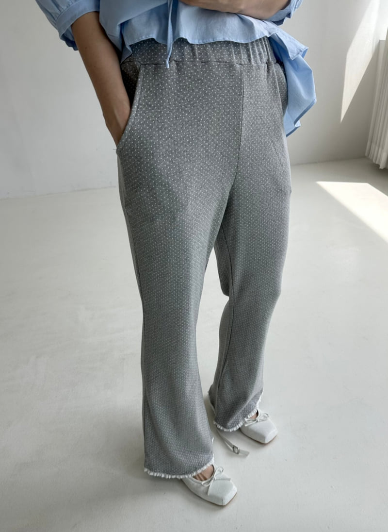 Dress U - Korean Women Fashion - #vintageinspired - Dot Lace Bootcut Pants - 12