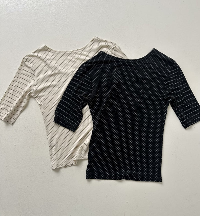 Dress U - Korean Women Fashion - #vintageinspired - Dot Stretch Tee