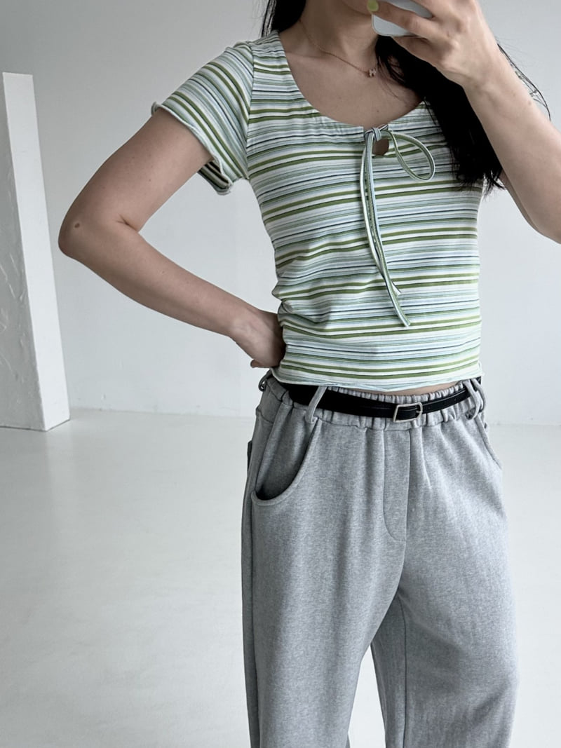 Dress U - Korean Women Fashion - #vintagekidsstyle - Striped Wave Tee - 10
