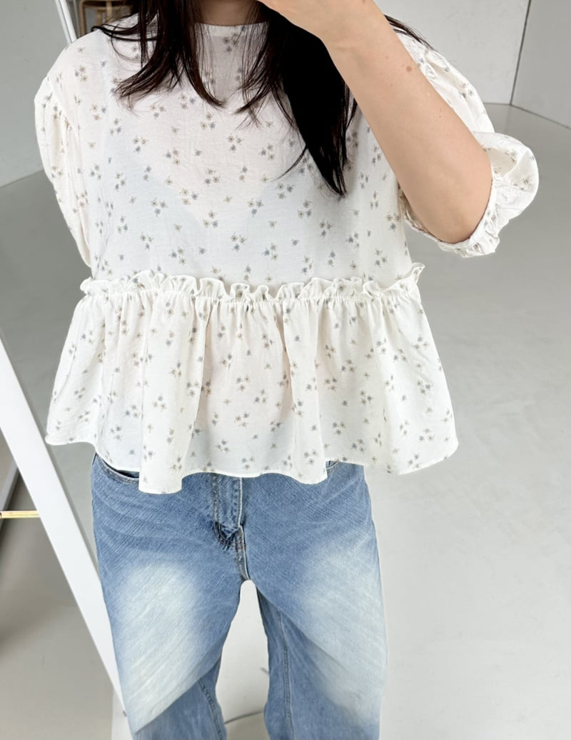 Dress U - Korean Women Fashion - #womensfashion - Floral Shirring Blouse - 3