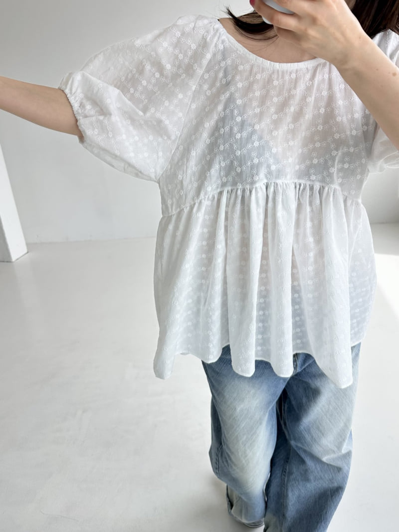 Dress U - Korean Women Fashion - #womensfashion - Embroidered Lace Blouse - 8