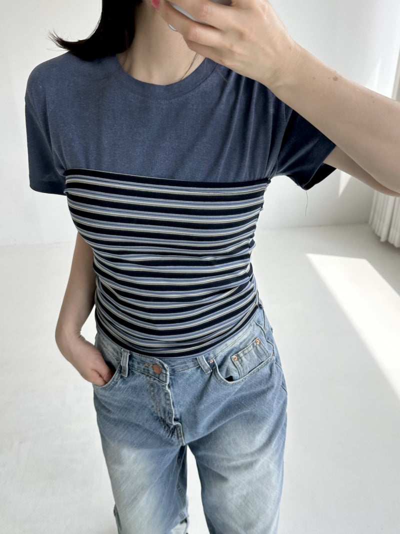 Dress U - Korean Women Fashion - #momslook - Striped Crop Top - 4