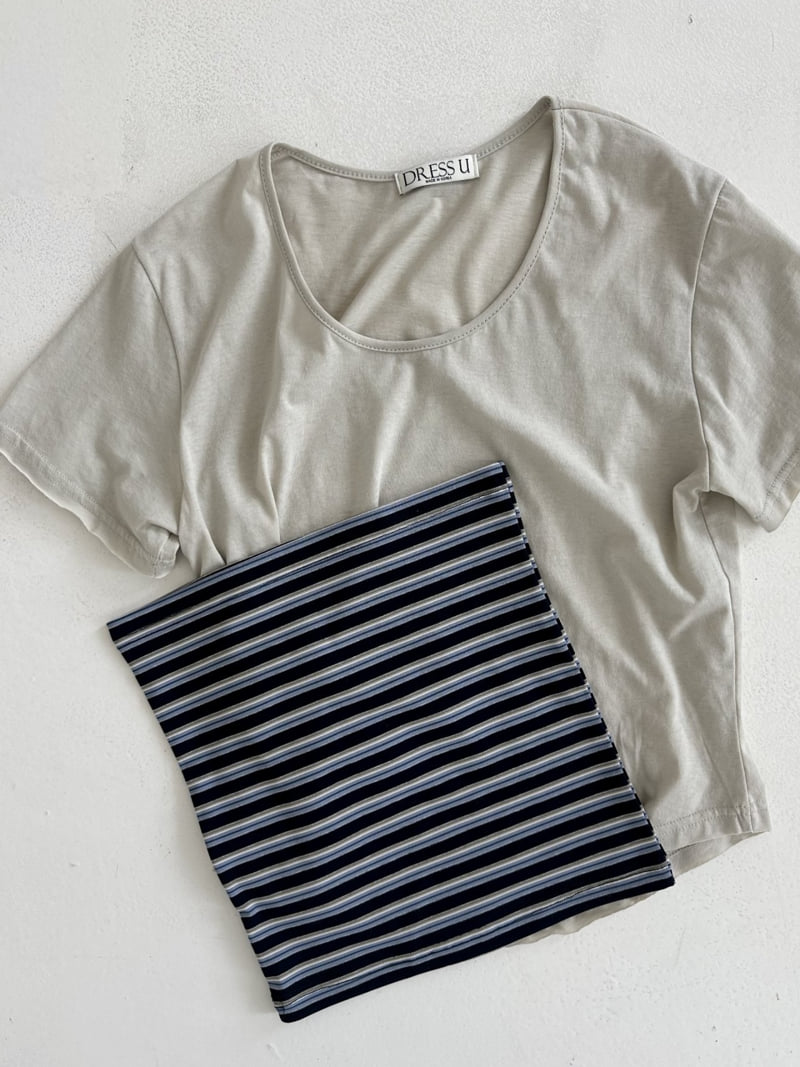 Dress U - Korean Women Fashion - #womensfashion - Striped Crop Top - 6