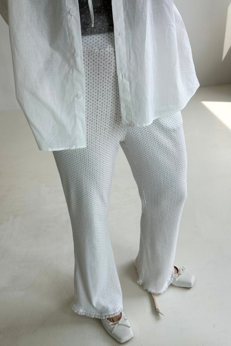 Dress U - Korean Women Fashion - #womensfashion - Dot Lace Bootcut Pants - 11