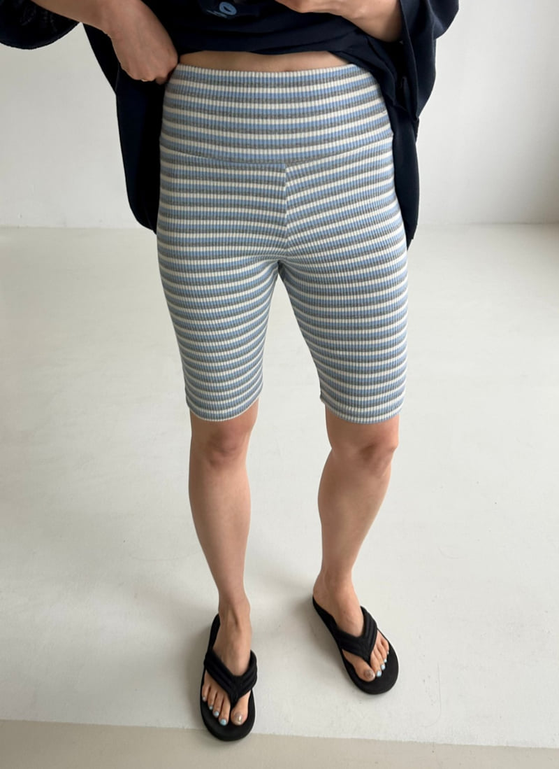 Dress U - Korean Women Fashion - #womensfashion - Striped Biker Shorts - 7