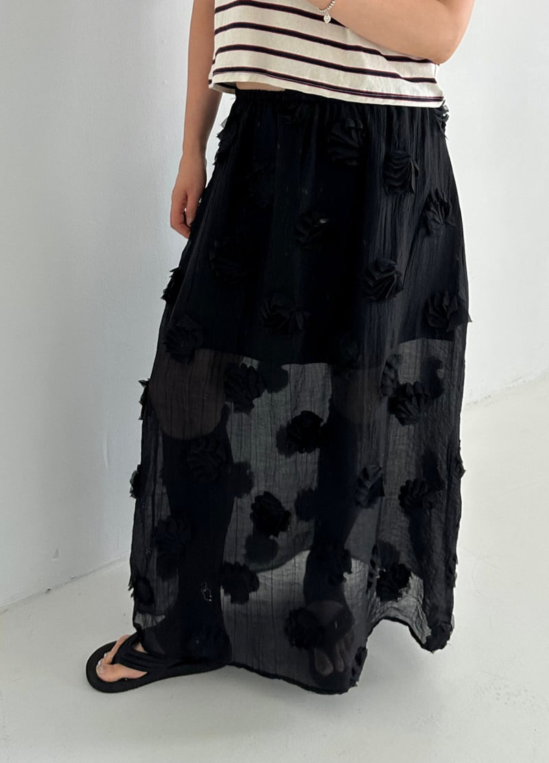 Dress U - Korean Women Fashion - #womensfashion - Embroidered Flower Skirt - 6