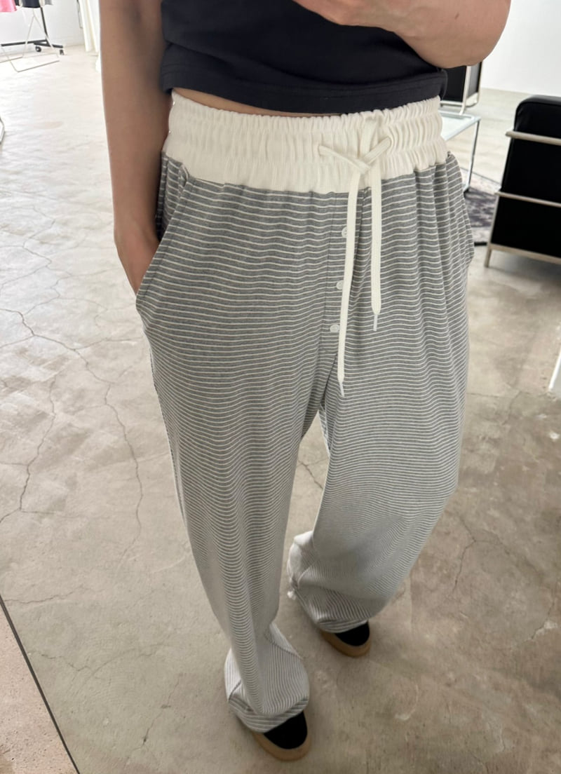 Dress U - Korean Women Fashion - #womensfashion - Striped Washed Pants - 10