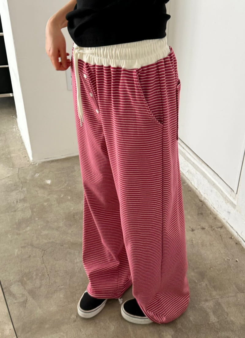 Dress U - Korean Women Fashion - #womensfashion - Striped Washed Pants - 12