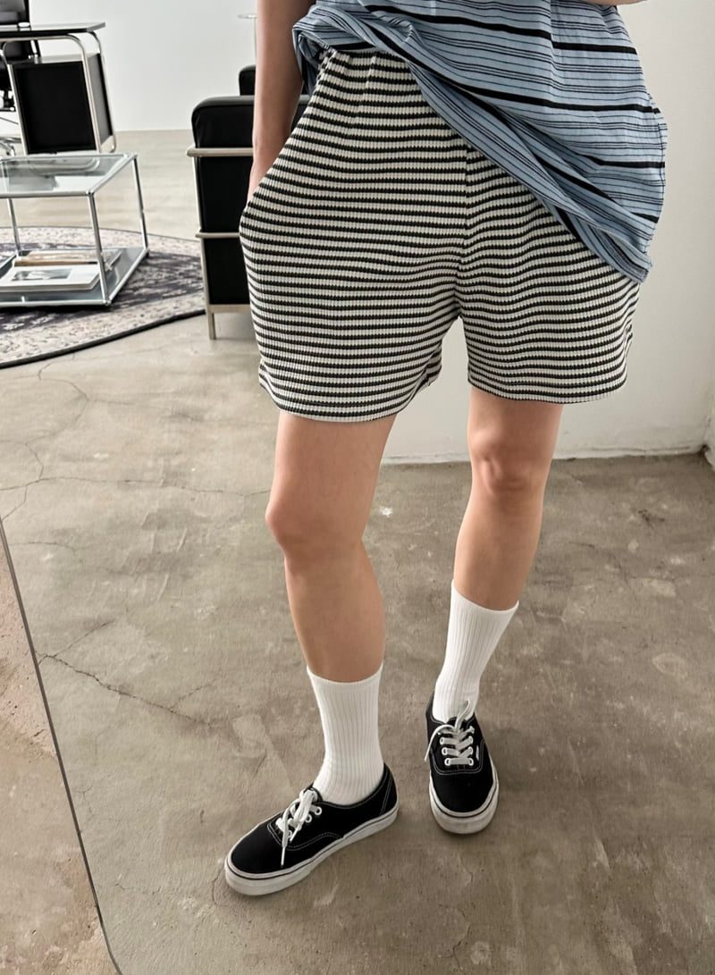 Dress U - Korean Women Fashion - #womensfashion - Waffle Stripe Shorts - 6